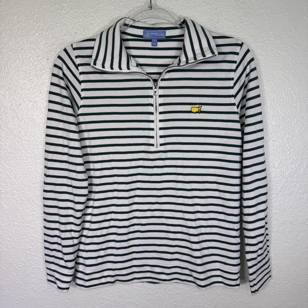Magnolia Lane Collection Quarter Zip Womens Small Stripe Pullover Sweater Golf